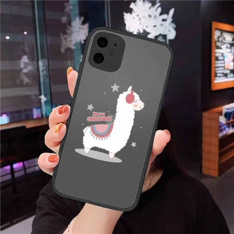 

Alpaca Phone Case For iphone 12 11 8 7 plus mini x xs xr pro max matte transparent cover