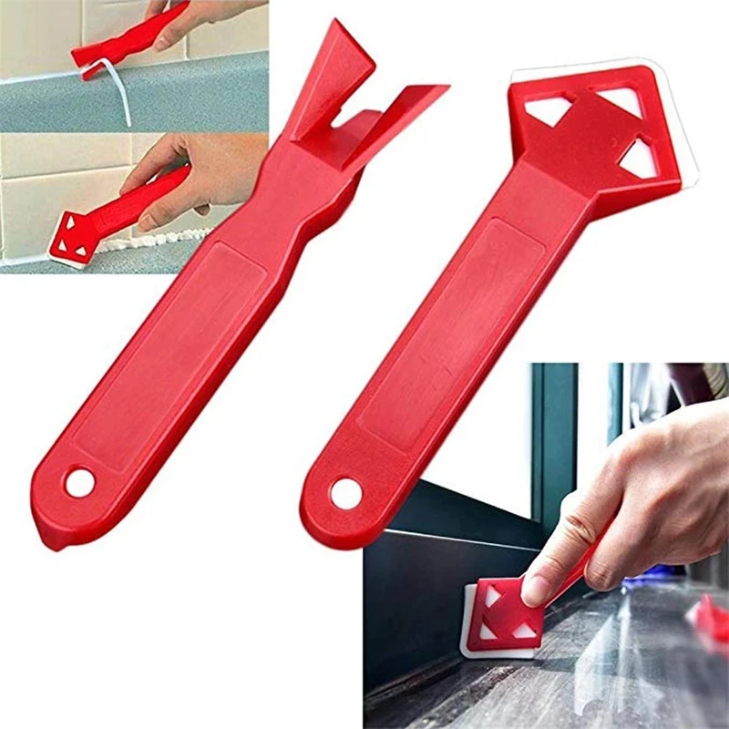 

2pcs Plastic Scraper Spatula Glue Shovel Glass Sealant Caulking Mould Remover Floor wall Angle Cleaner Hand cleaning tool set