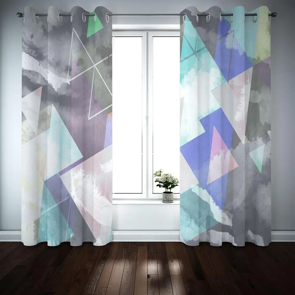 Затемняющие занавески на заказ с красочным узором для кухни двери окна комнаты