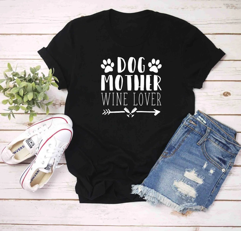 Футболка с надписью Dog mother win lover модная женская футболка grunge dog mom забавная в
