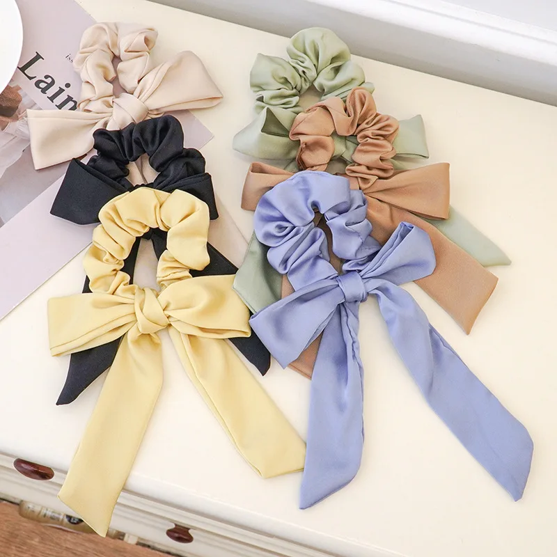 

Fashion Women Chiffon Elastic Hair Bands Solid Color Scrunchies Headband Hair Ties Girls Ribbon Ponytail Holder Hair Accessorie