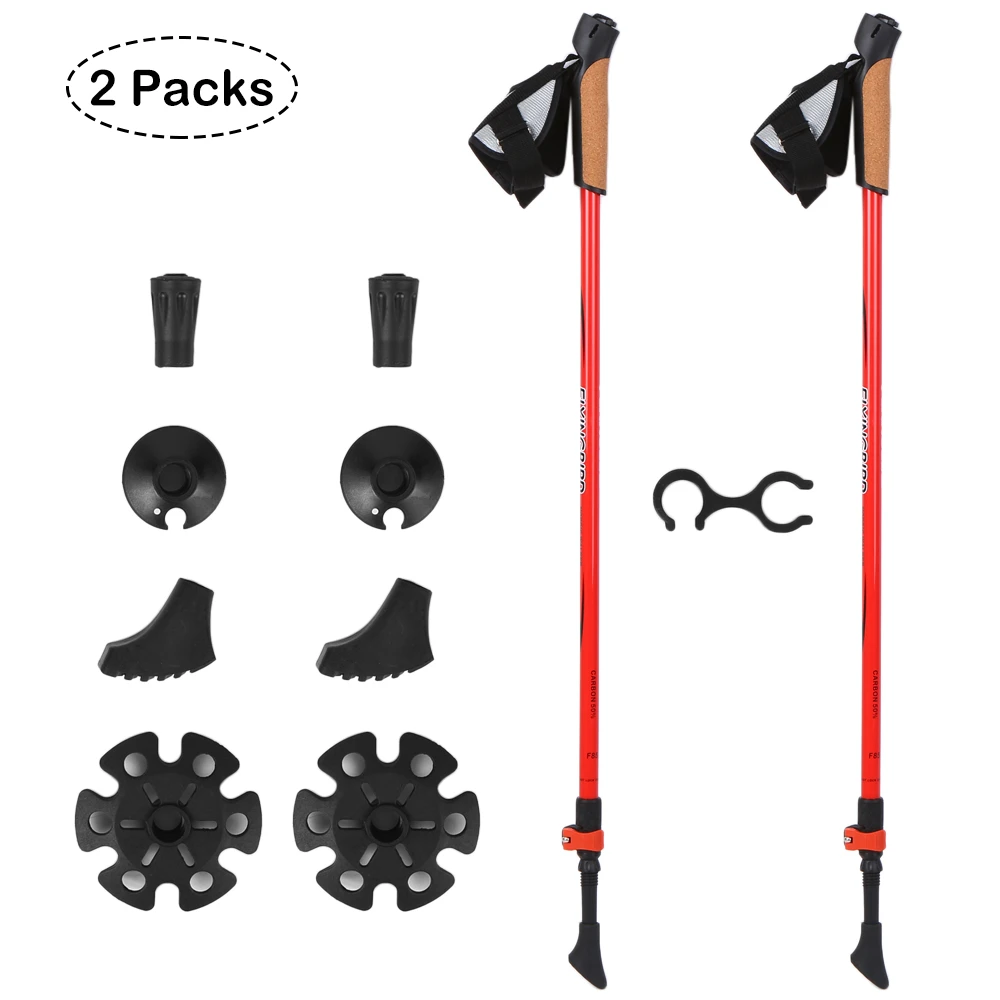 2 шт Анти шок углерода трости складные для горного туризма Пешие палки