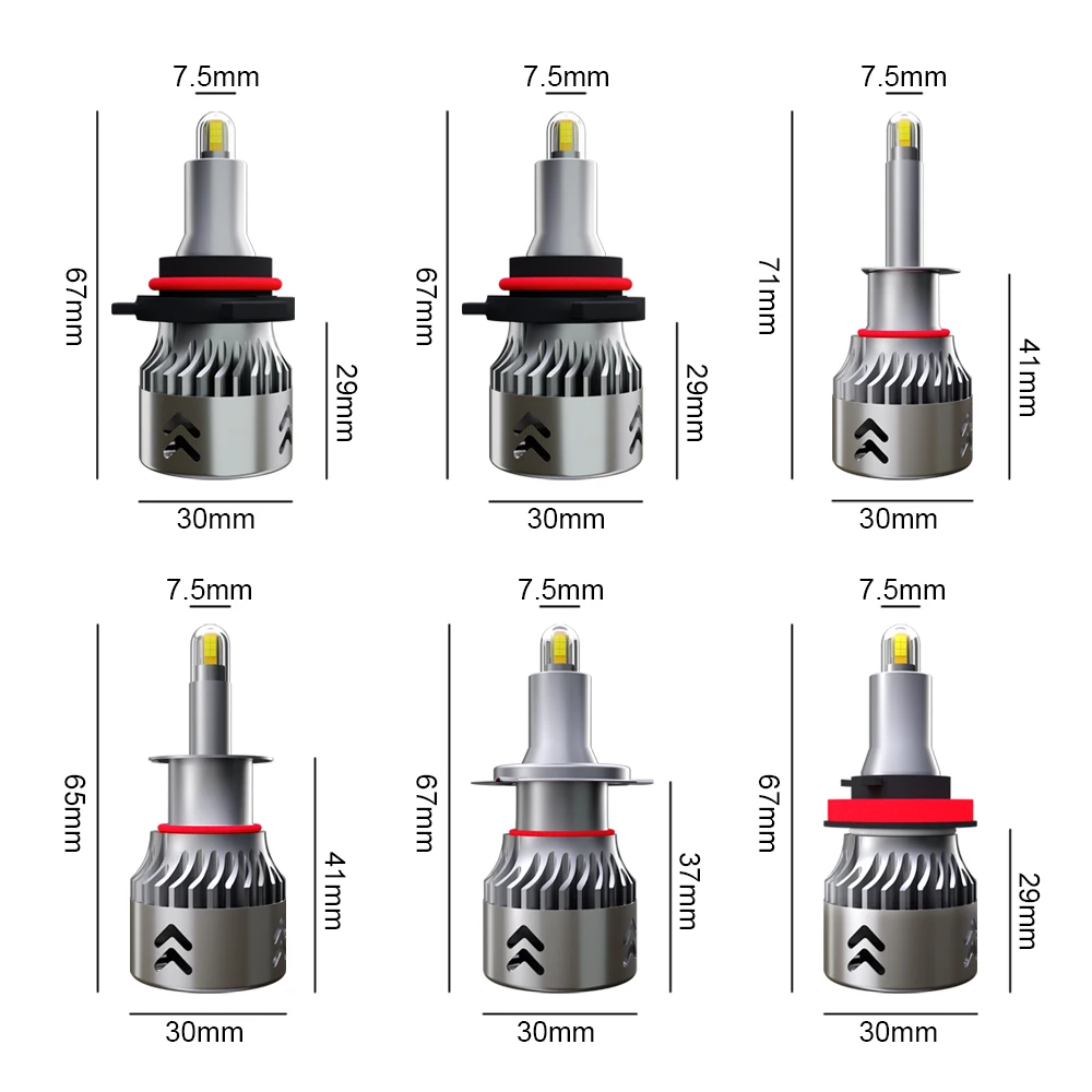 

2pcs 12V LED Car Headlights Fog Lamp H1 H3 H7 H11 9005 9006 LED Car Fog Light Bulb Auto Lamp 6000K