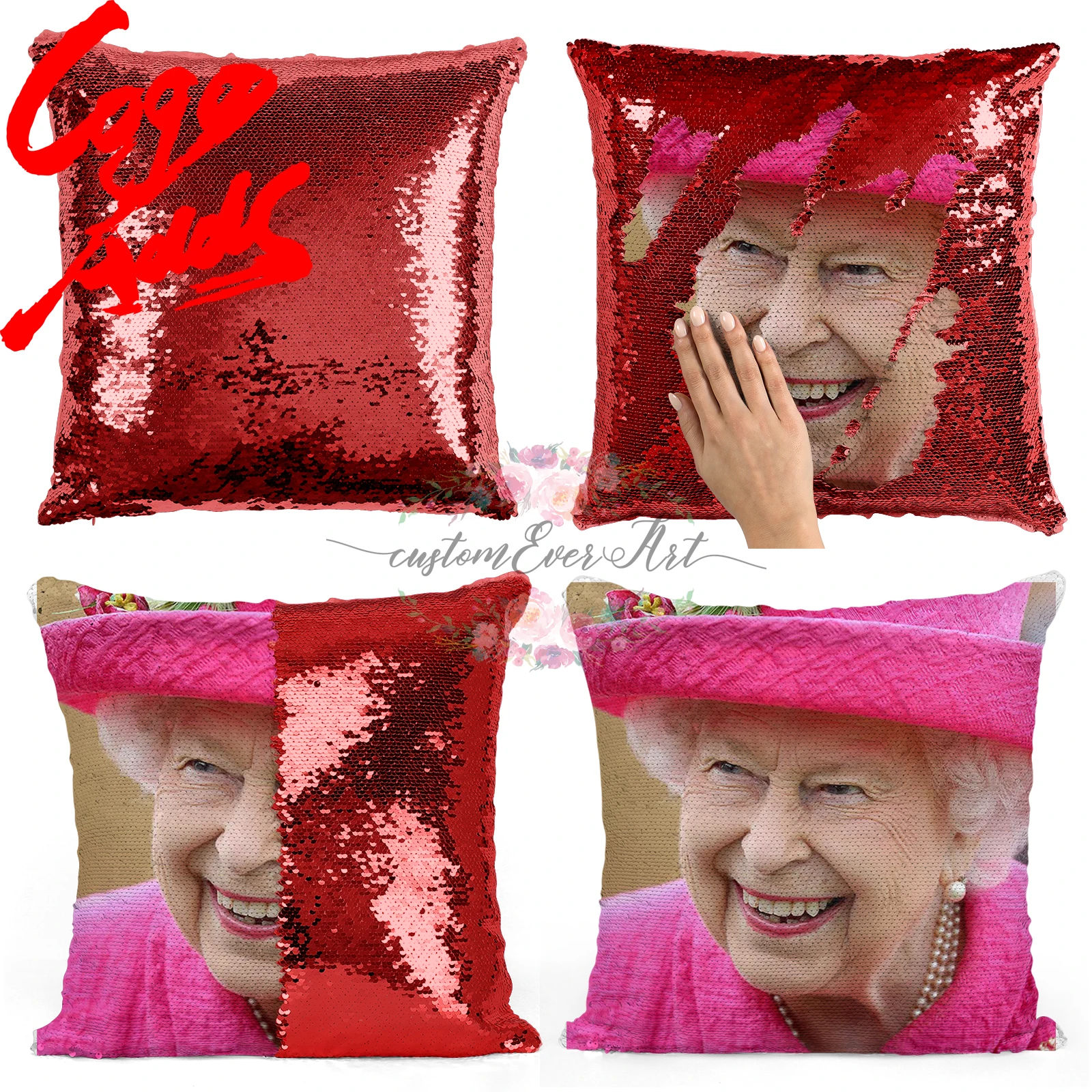 

The queen sequin pillow | sequin Pillowcase | Two color pillow | gift for her | gift for him | pillow | magic pillow