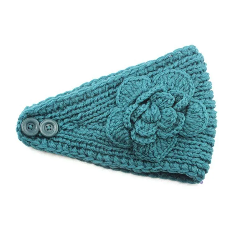 

Han Edition Of Popular Hair Accessories And Enlarged Camellia Hair With Hair Hoop Warm Wool Knitting Headband