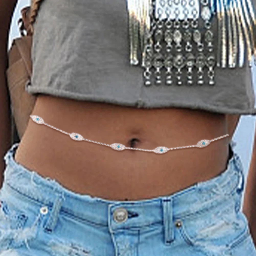 Цепочка на талию женская с кристаллами пикантное Ювелирное Украшение для тела