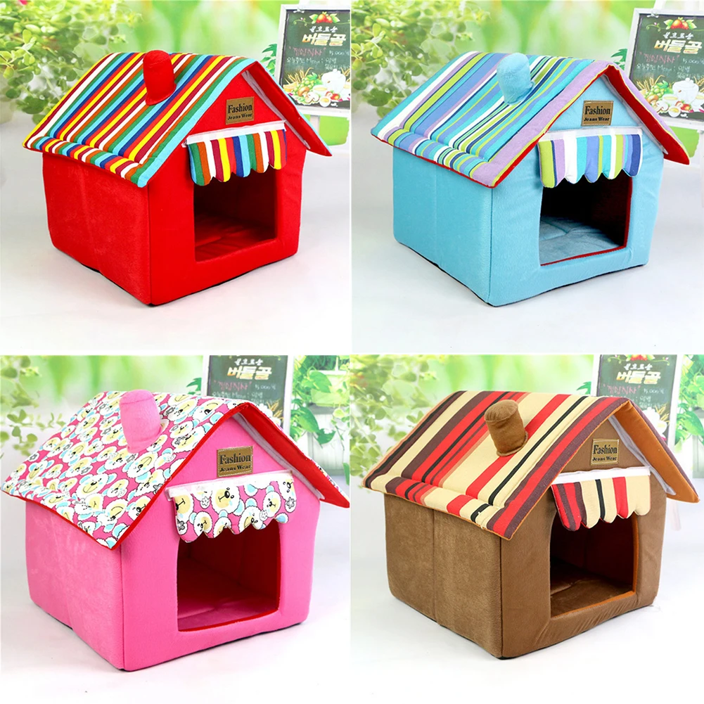 

Foldable Deep Sleep Pet Cat House Indoor Winter Warm Cozy Cat Bed for Small Dog Cat Kitten Teddy Comfortable Kennel Pet Supplies
