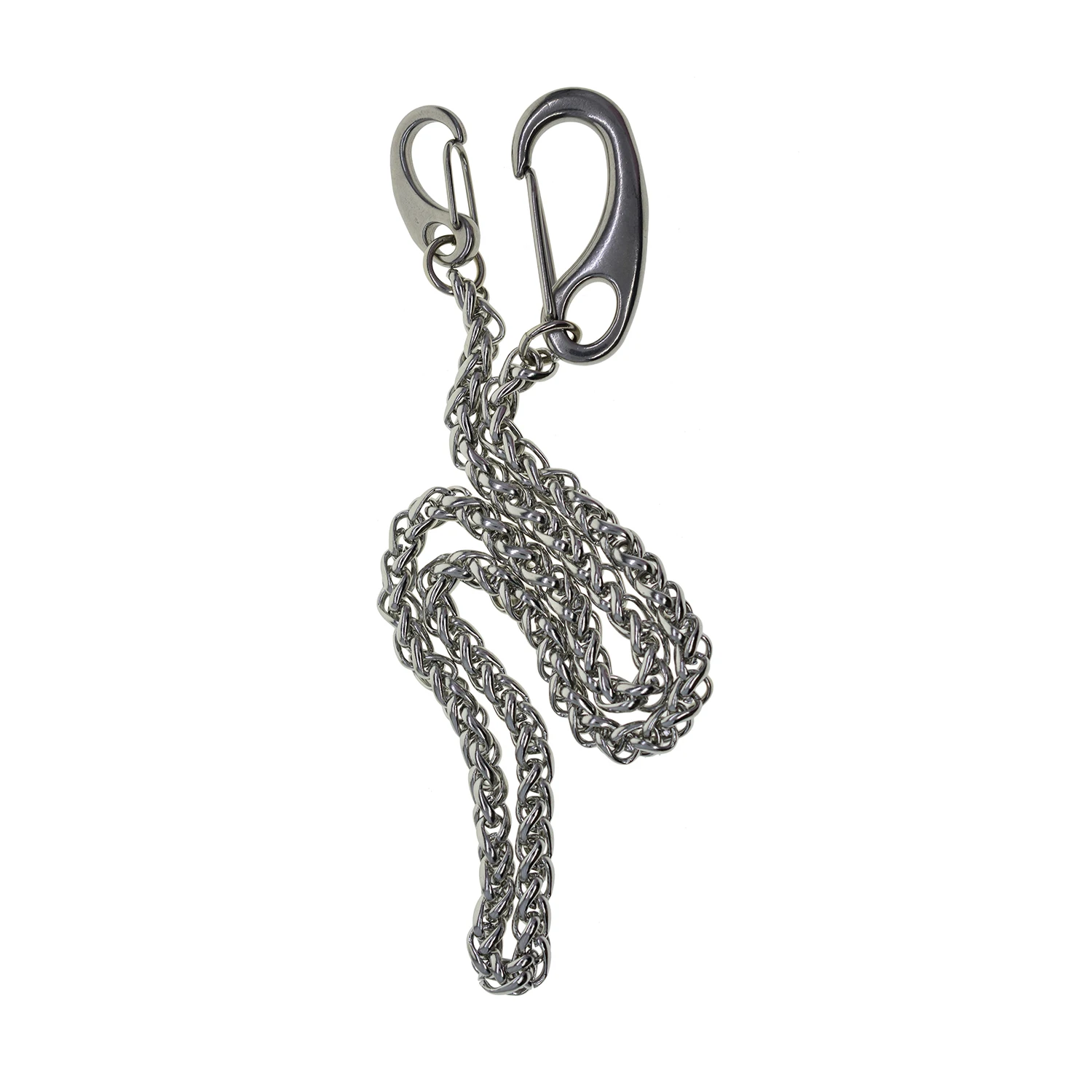 

Stainless steel wheat wallet jean trousers biker motorcycles chains with 2 C shape quick release spring hook connector keychain