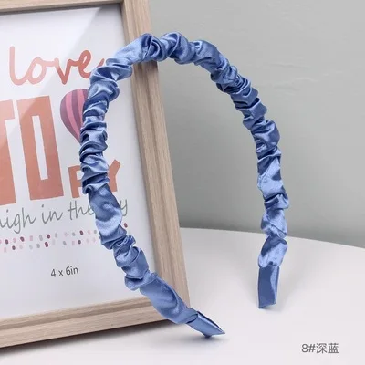 1 шт. Корейская версия милой атласной плиссированной повязки на голову, кремовый женский Универсальный головной убор