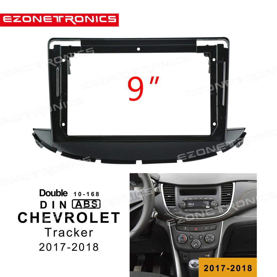 

1- 2Din Car DVD Frame Audio Fitting Adaptor Dash Trim Kits Facia Panel 9inch For Chevrolet Tracker Trax 13-20Double Radio Player
