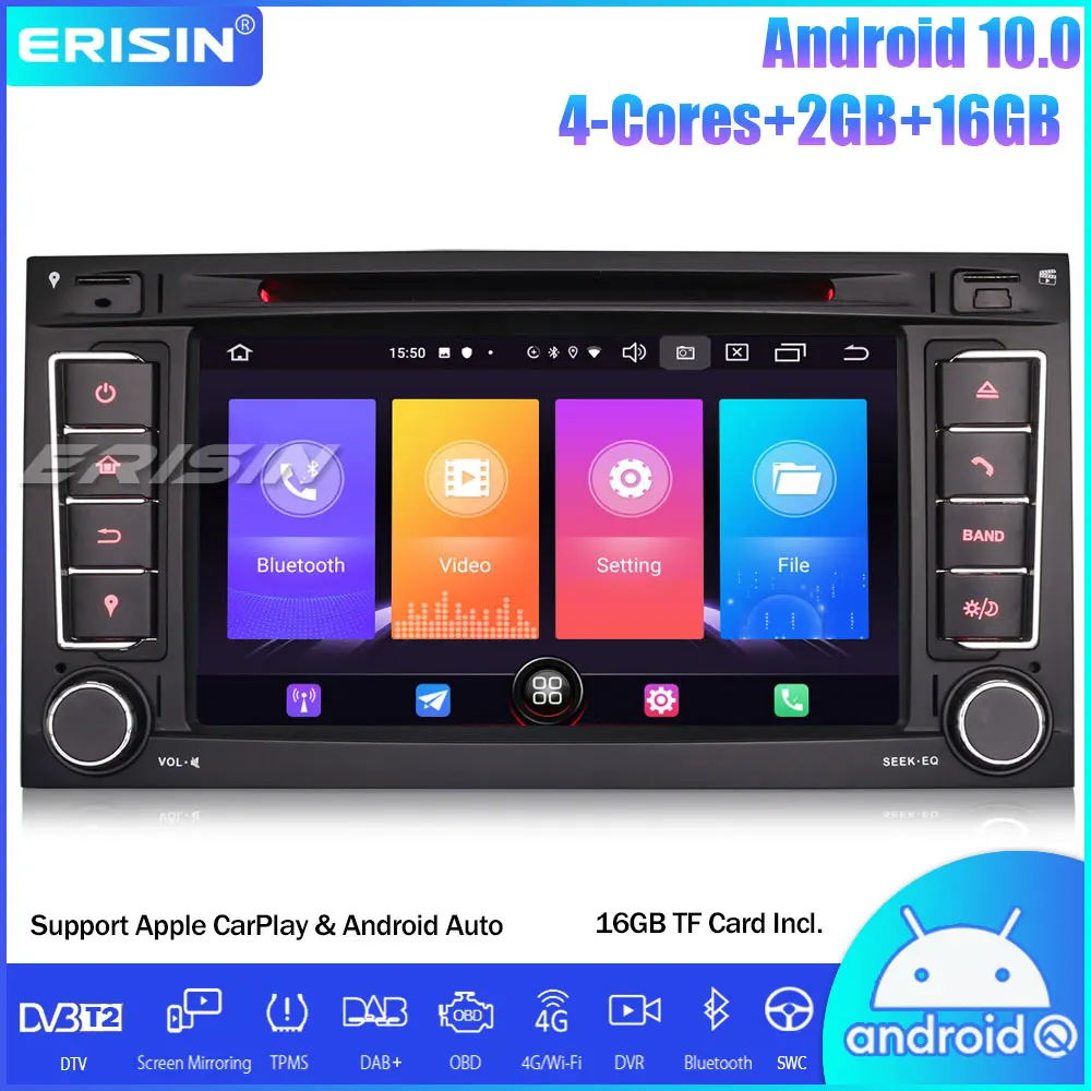 Erisin ES2756T DAB + Android 10 0 автомобильный DVD-плеер Стерео Авторадио GPS Navi SWC CarPlay OBD для VW
