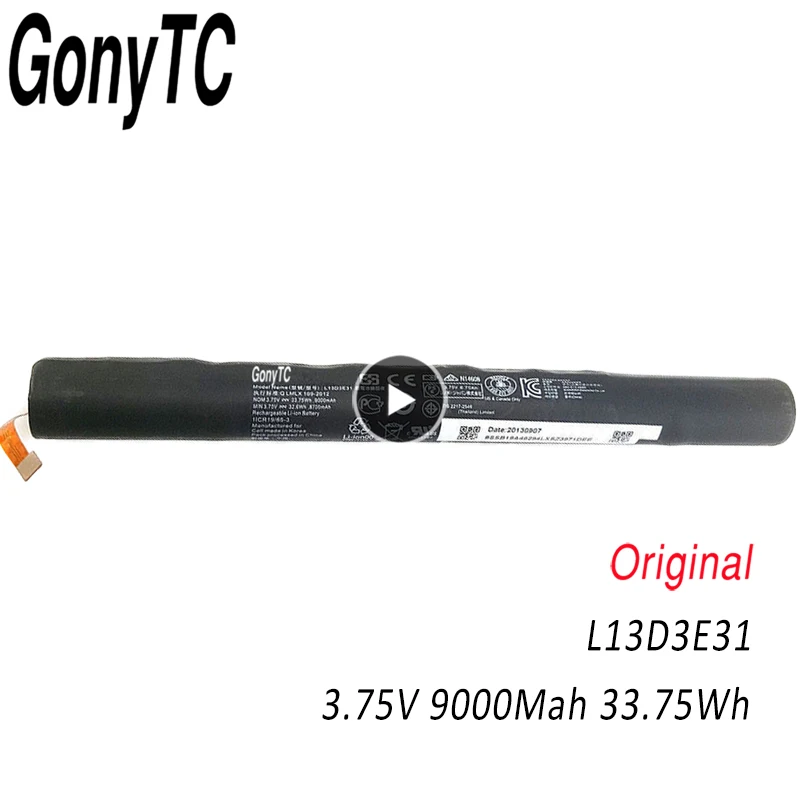 GONYTC L13D3E31 L13C3E31 Tablet Крышка батарейного отсека для LENOVO YOGA 10 &quotB8000 B8080 60046 60047 60063 B8000-F