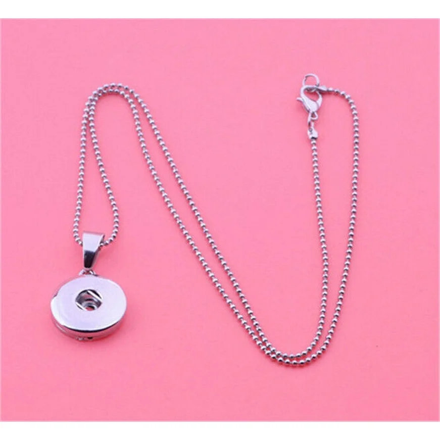 

Diy New Fashion Silver Necklace Chain Fit Noosa Charm 18Mm Chunk Snap Button