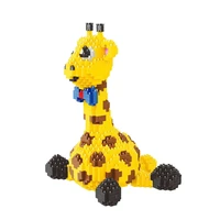 1250pcs mini bricks cute giraffa camelopardalis micro abs animal building blocks toys for children friend gift 16083