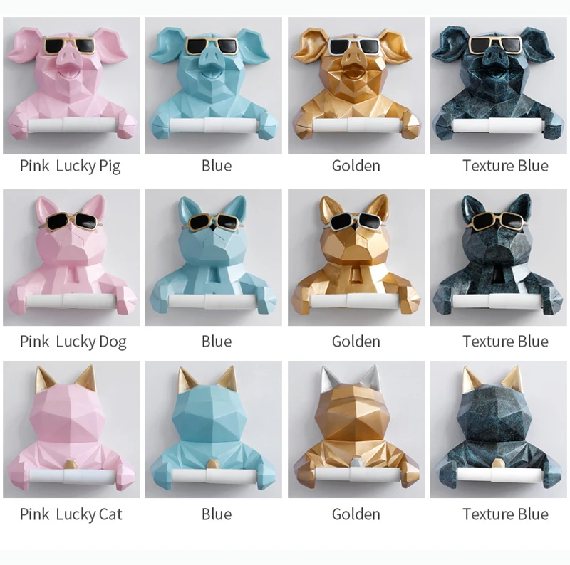 Креативная Статуэтка с головой животного подвесной держатель для салфеток