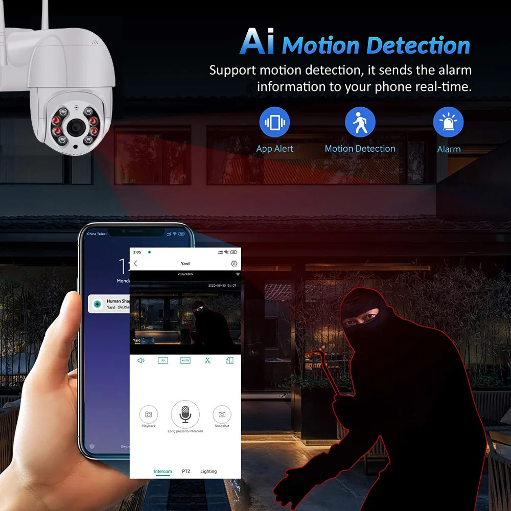 5MP WiFi IP Camera Smart Home Security Protection CCTV 360 PTZ Outdoor Surveillance Auto Tracking Pet Baby Monitor Securite Cam |
