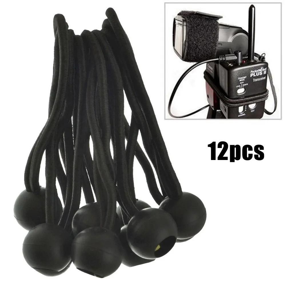 

12pcS Bungee Balls Cords Shock Elastic Toggle Tarpaulin Trailer Cover Tent For Securing Tarp Covers Canopies Awnings