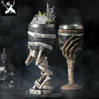 180 мл кружка с изображением черепа, пива, вина, кофе, чашка из смолы и нержавеющей стали, керамическая чашка для украшения