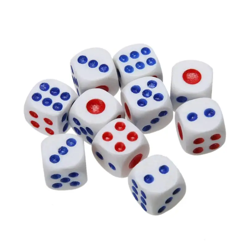10Pcs/Set Standard Plastic 10mm Game White Dice Die Drop Shipping Wholesale Price ARE4 D&ampD D20 RPG Hot Sale | Спорт и развлечения