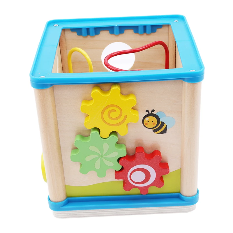 

Children Wooden Multi-function Puzzles Round Bead Treasure Box Early Learning Intellectual Development Parenting Math Toy