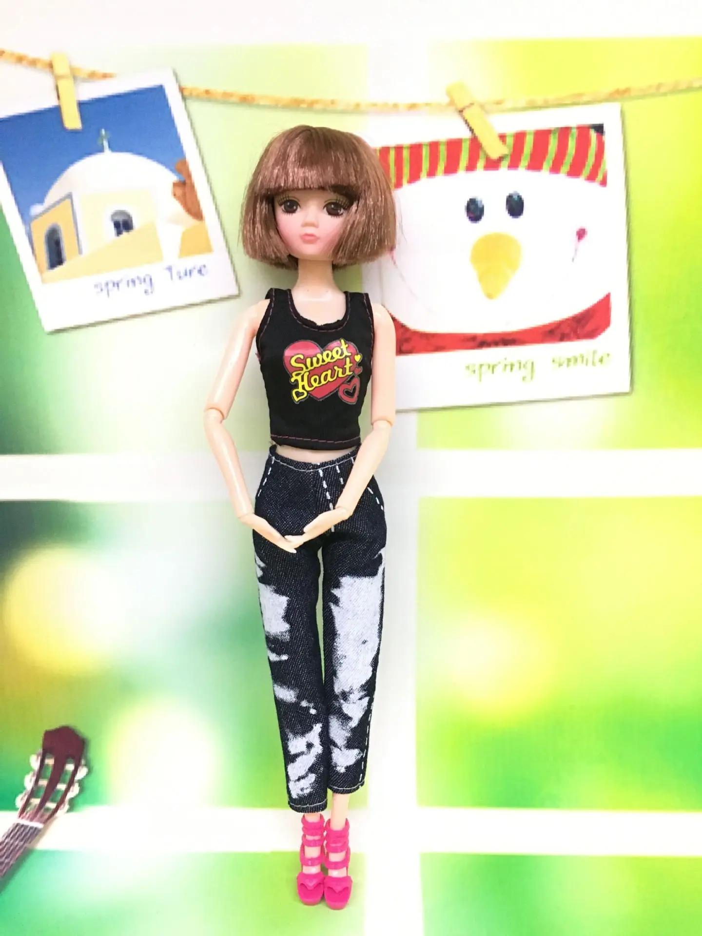 N-5 1-set Doll Clothes Girl DIY for 1/6 OOAK Beauty Doll's Dress A Brand Head As Gift If 3sets or More