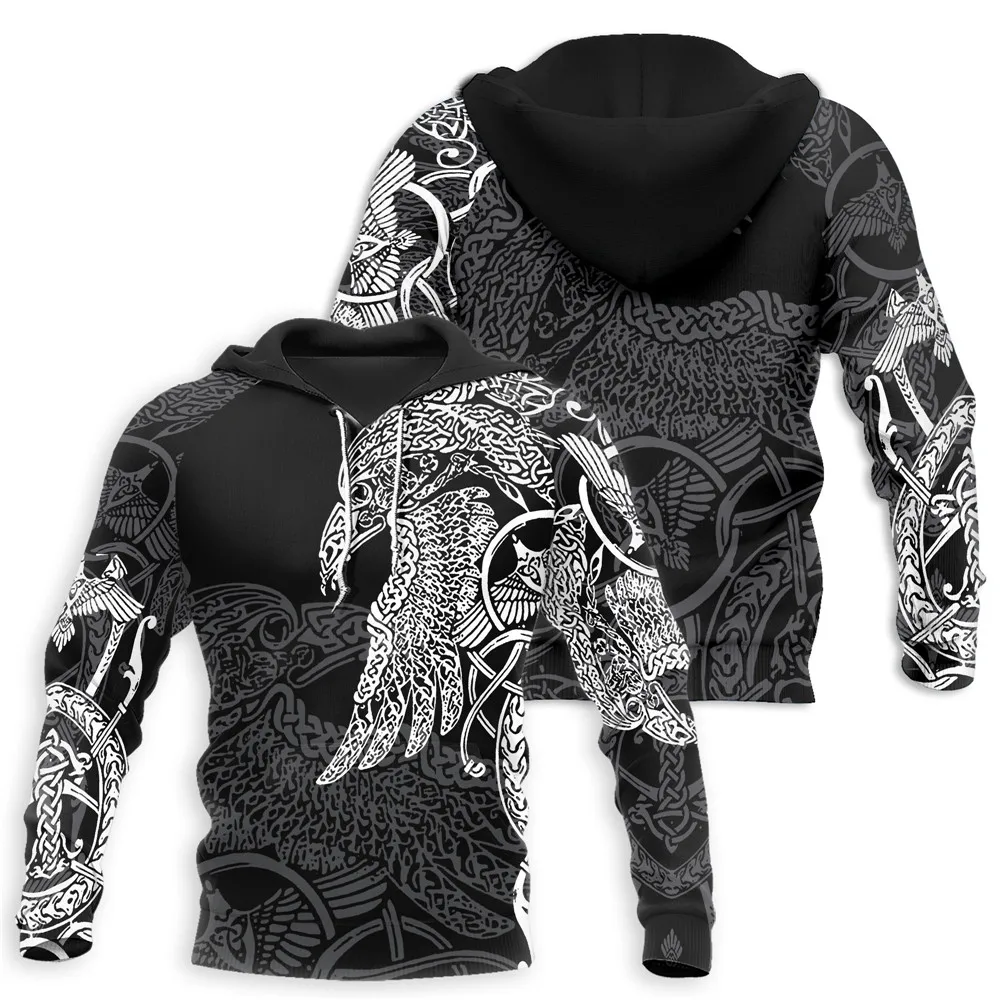 

CLOOCL Men Hoodie Viking Fenrir Black&Blue Symbols 3D Printed Fashion Hooded Sweatshirt Women Long Sleeve Harajuku Pullover