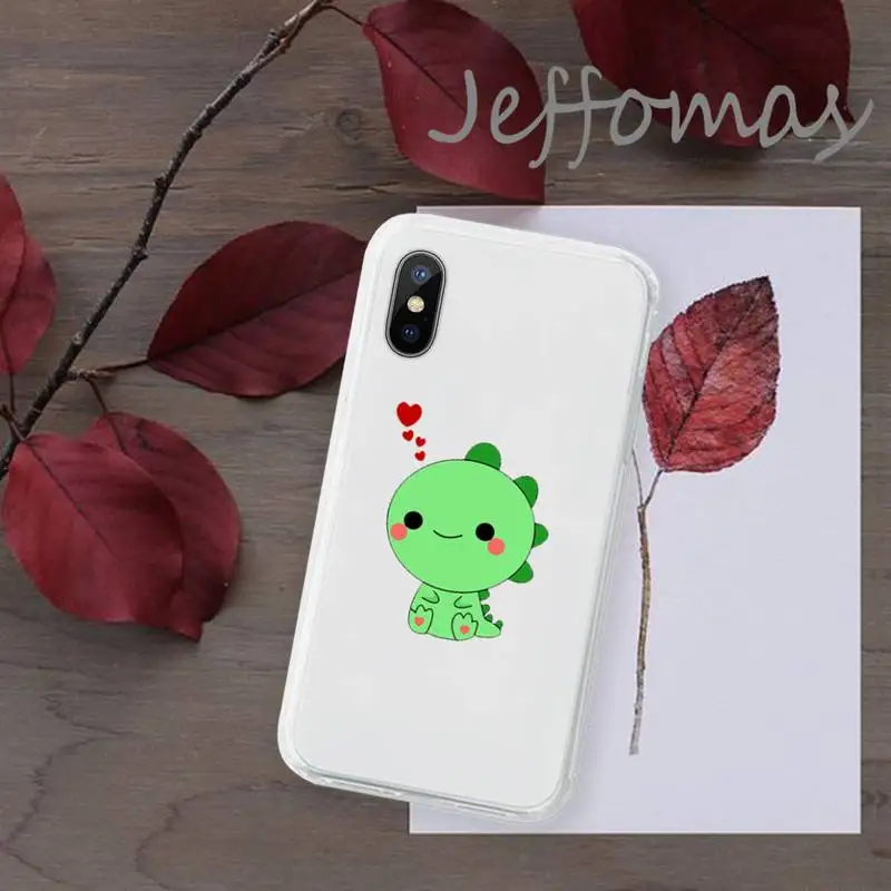 

Cute Cartoon Dinosaur animal Phone Case Transparent for iPhone 11 12 mini pro XS MAX 8 7 6 6S Plus X 5S SE 2020 XR