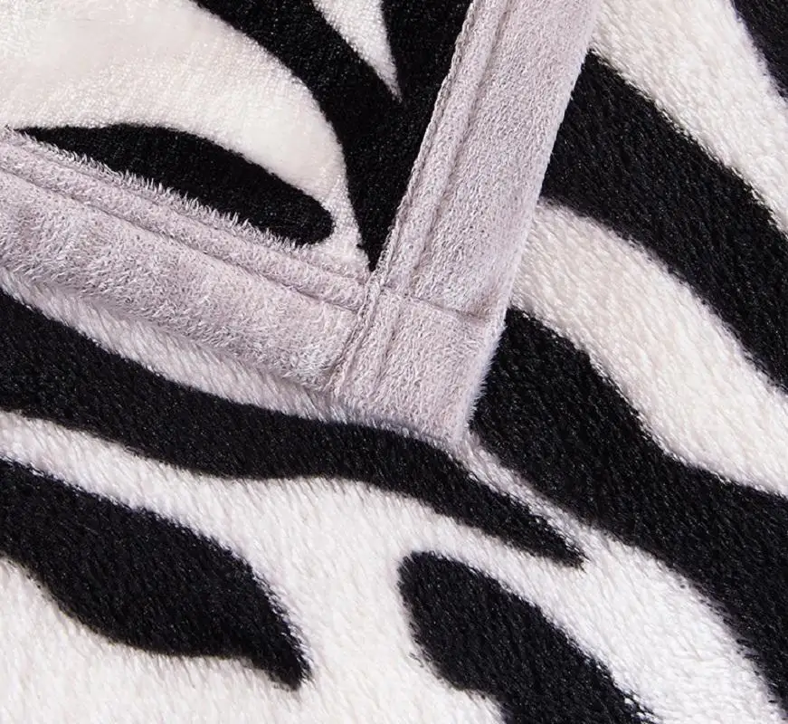 

Zebra Print Flannel Blanket Geometric Patterns Blanket For Bed Linen Bedspread Sofa Blanket Large Size 230 250cm