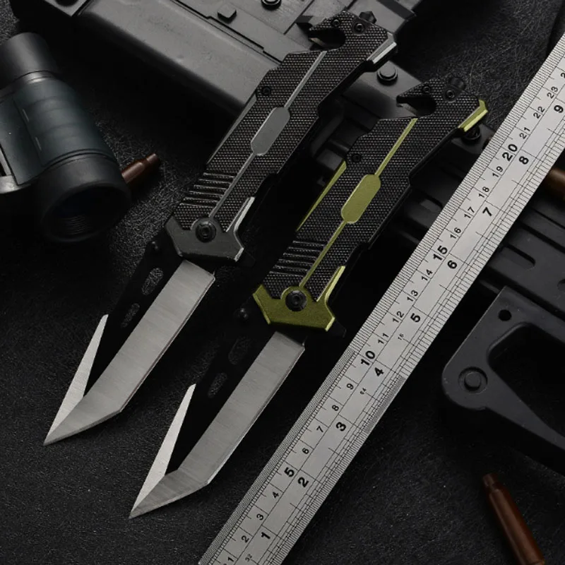 

54HRC Pocket Knife Self Defense Survival Folding Knife Cold Steel Box Cutter cs go EDC Tactical Hunting Military Utility Knife