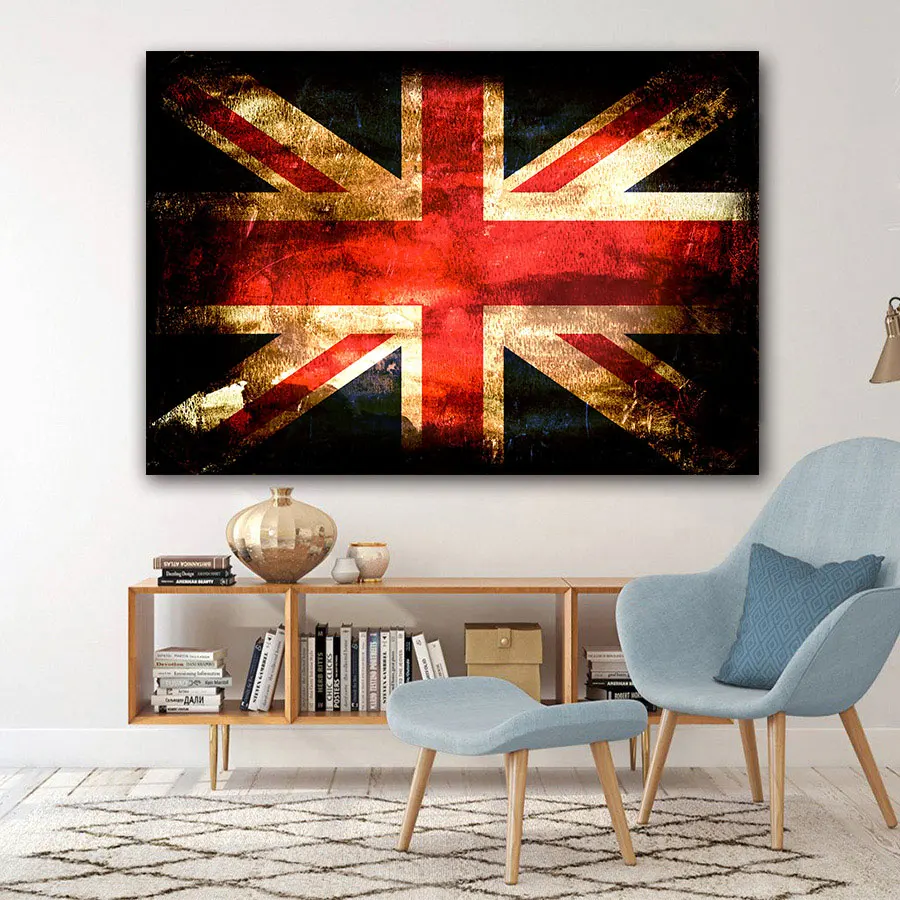 Vintage Flag Canvas Painting Abstract National Posters and Prints Retro Pictures for Living Room decor Study Decor Art | Дом и сад