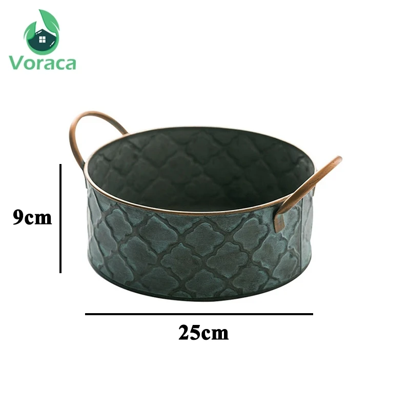 Античная Ретро Круглые Железные хлебная корзина с ручкой Винтаж металлический