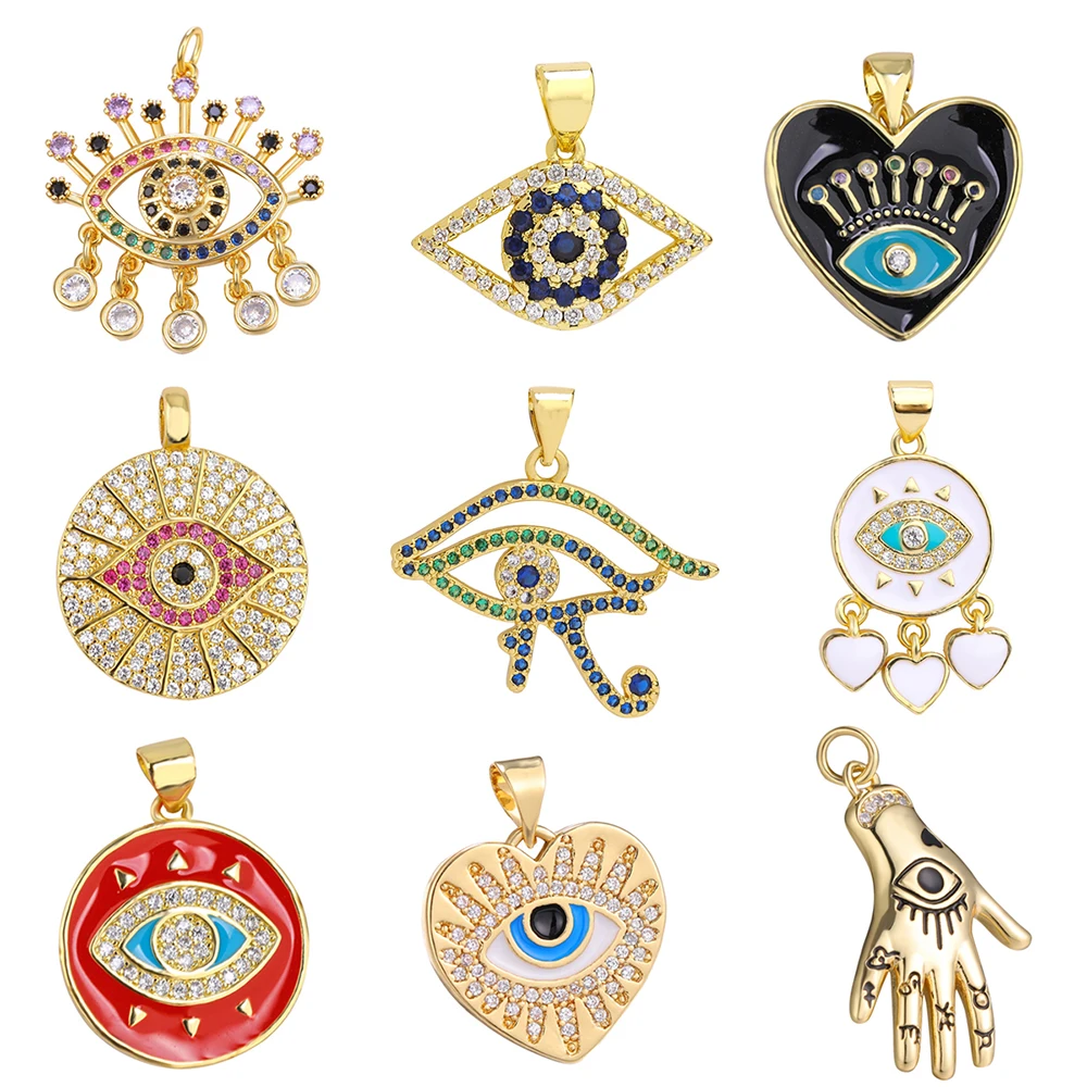 Модные подвески с изображением сглаза/гороха/греческого глаза инкрустированные