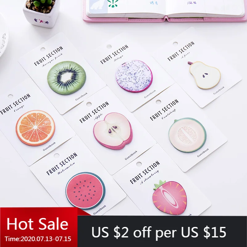 24 PCs fruity sticky notes small fresh fruit messages n times creative stationery sticky notes