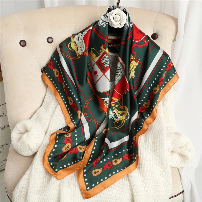 

2021 новый весенний женский шарф качественная шаль Шелковый модный шарф головной платок пляжный солнцезащитный мешок головной платок шарф 90 ...