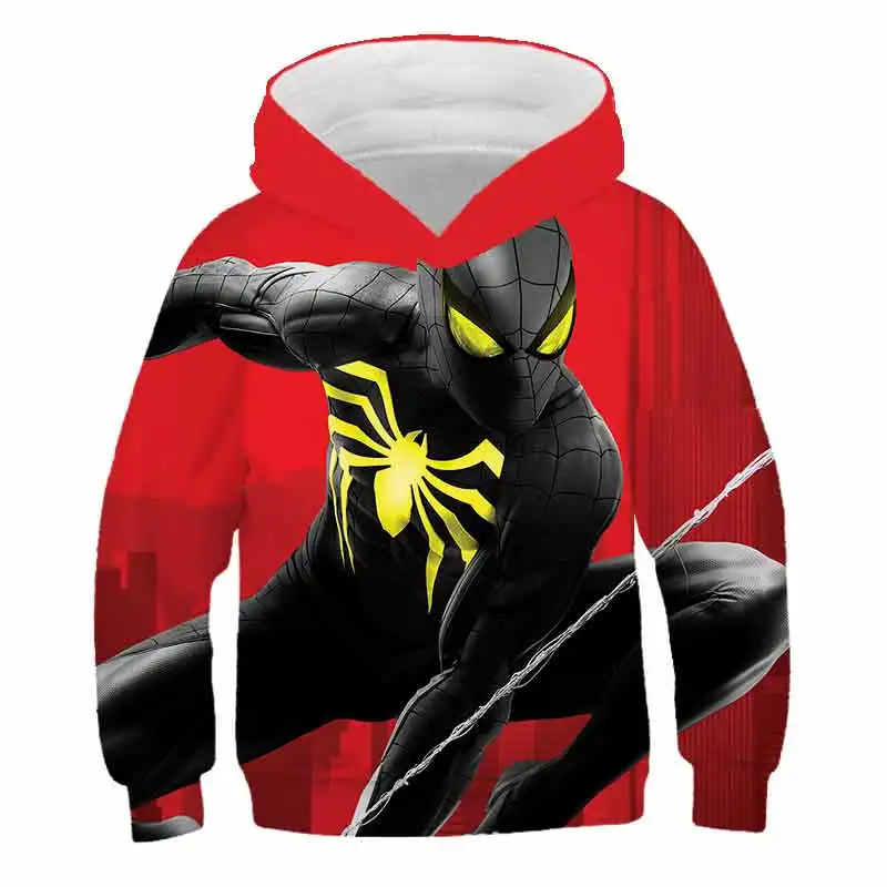 Hot Sale Mαrvel- Spidermαn Long Sleeve Cartoon T-shirts Hoodies For Kids Boys 3D Printed Tops Hip Hop Children Clothing |