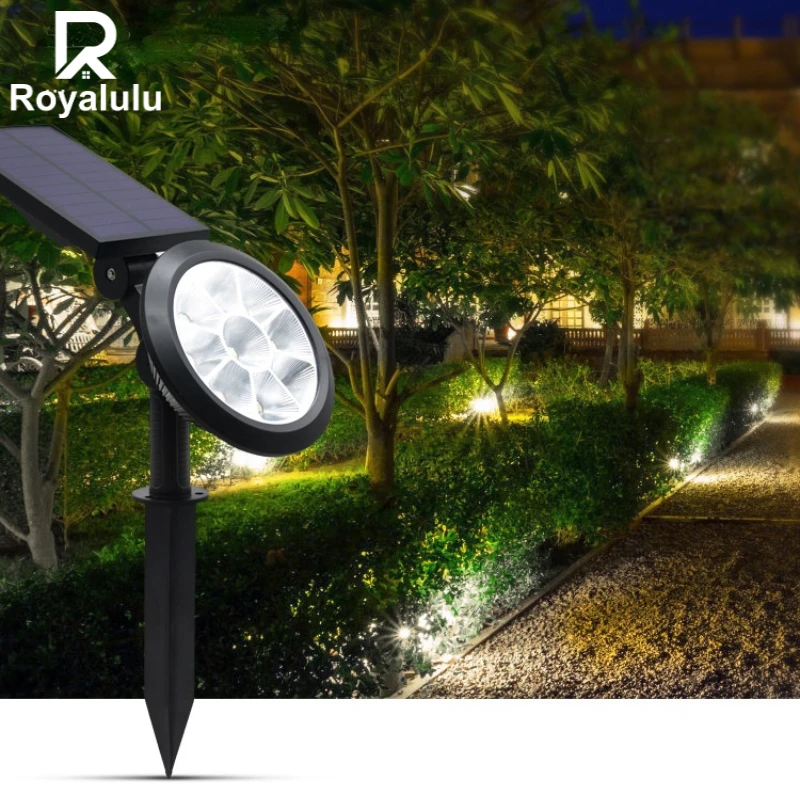 

Royalulu водонепроницаемый RGB прожектор на солнечной батарее, меняющий цвет наружные садовые светильники, ландшафтные наземные светильники, са...