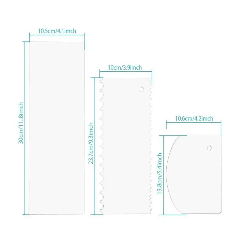 Прозрачный скребок для торта приготовления прямоугольный акриловый инструмент