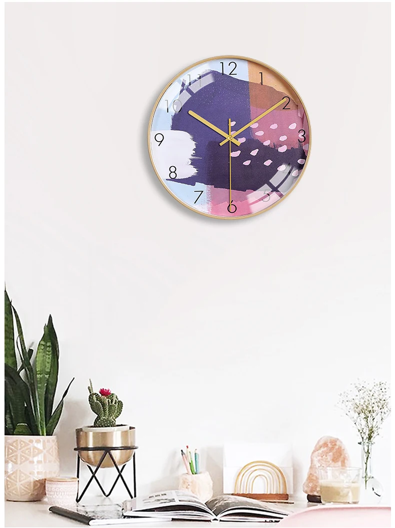 Большие настенные часы в скандинавском стиле золотые Роскошные Настенные