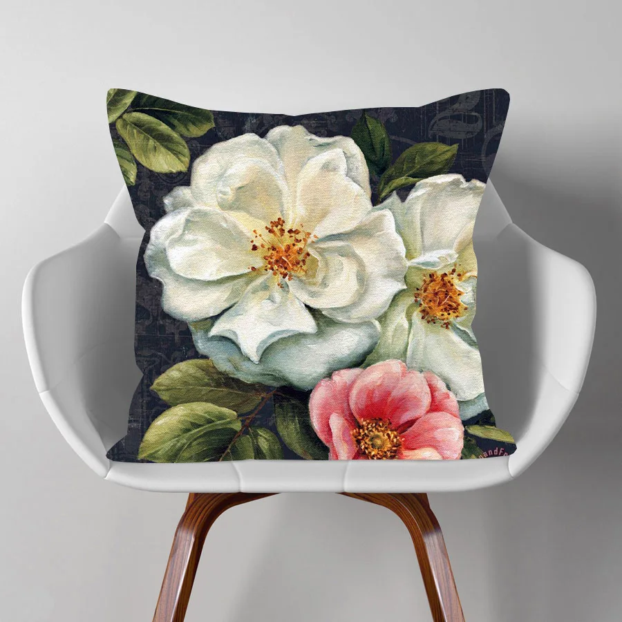 Масляная живопись цветочный цветок наволочки красивые пасторальные винтажные