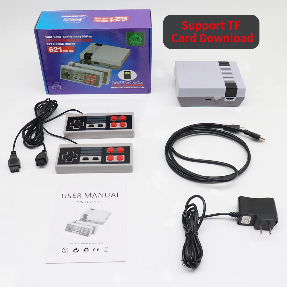 Мини-классическая игровая консоль NES tv с поддержкой tf-карты 8 бит Ретро игровая консоль встроенный 621 игр HDMI Портативный игровой плеер