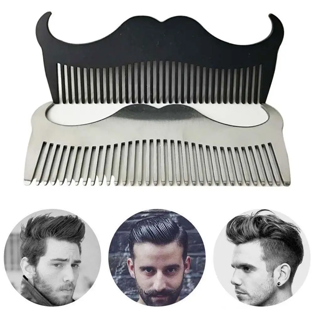 

Goat Mustache Shape Stainless Steel Beard Grooming Shaping Comb Men Styling Tool