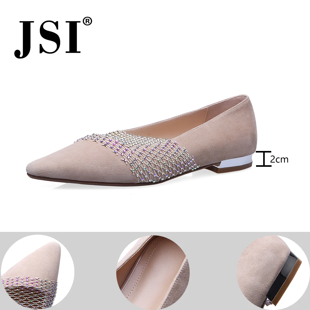 JSI/модные женские туфли на плоской подошве с острым носком Однотонные вечерние из