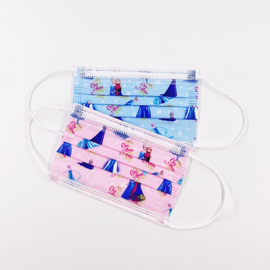 100/30 шт. милое голубое платье Холодное сердце маска для лица с рисунками детей рот