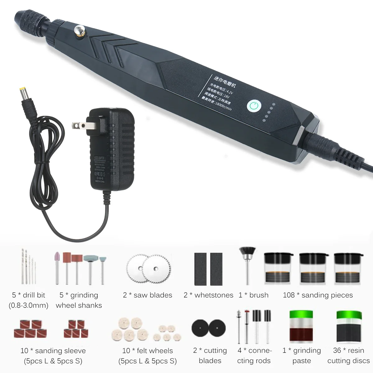 

Electric Grinder Mini Electric Grinding Polishing Drilling Cutting Engraving Machine Tool Kit with 191 Accessories Mini Grinder