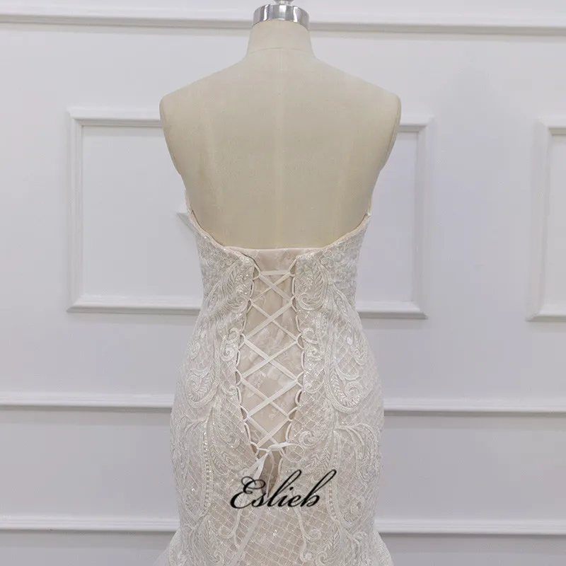 

Eslieb New design Free shipping Mermaid wedding dresses 2020 Court Train sweetheart lace up back vestido de Noiva