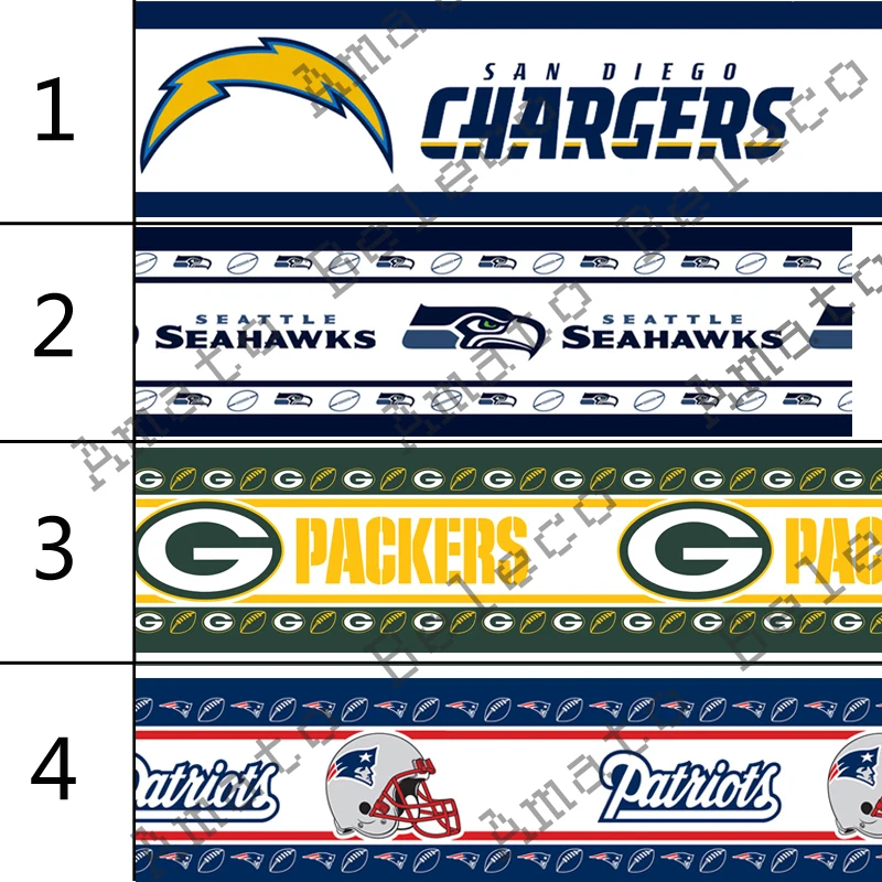 Спортивная корсажная лента с принтом 22 мм 7/8 дюйма тесьма Seahawks для бантов ручной