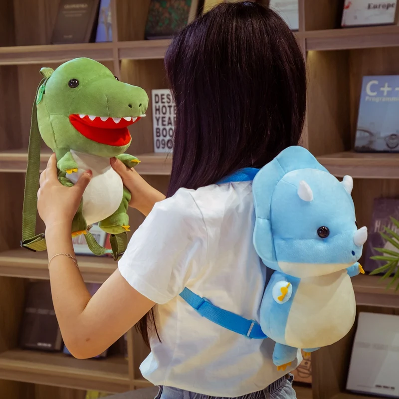 

34cm Cute Tyrannosaurus Dinosaur Plush Backpack Kids Bag Soft Animals Toys Triceratops Doll Boys Girls Schoolbag Children Gift