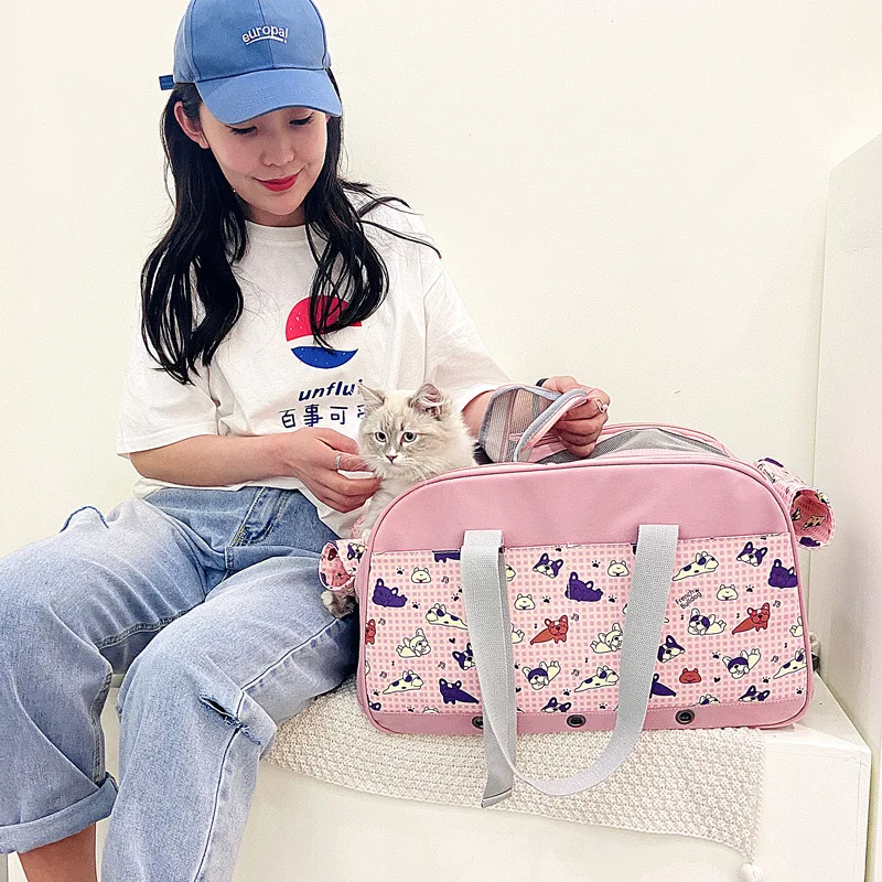 

Женская сумка, воздухопроницаемая дорожная сумка для щенков, рюкзак, уличная складная сумка, сумка для маленьких собак и кошек