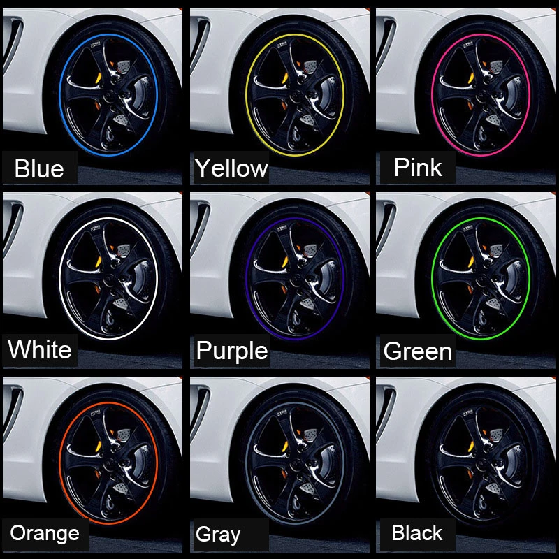 

8M Car Wheel Rims Striping Tape Trim Protector In Car Styling Moulding Decor Strip Tire Guard Line Moulding Color Wheel Rims