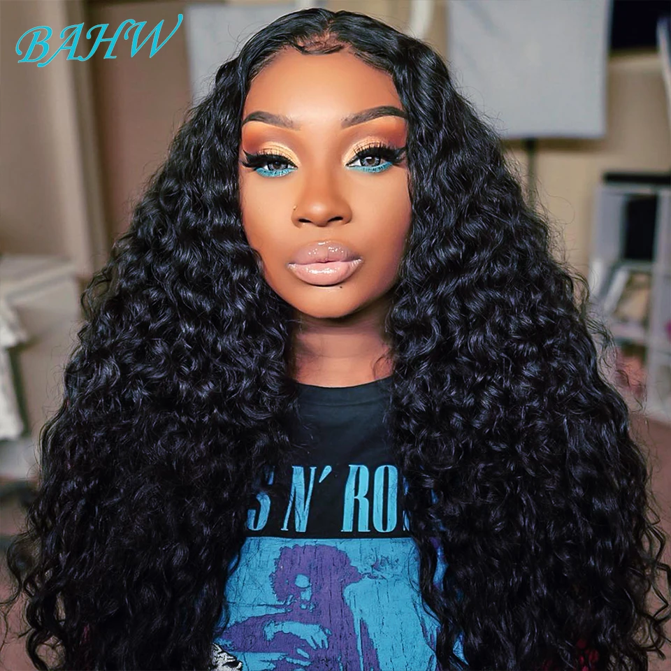 Узкие вьющиеся пучки волос BAHW с фронтальным 100% человеческими волосами